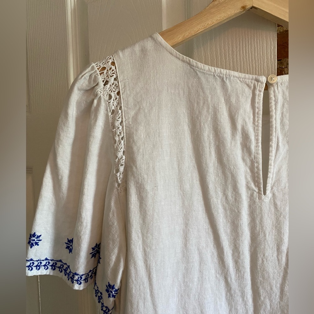 Loft Embroidered Pintucked Lace Cutout Top - Picture 6 of 8